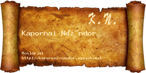 Kapornai Nándor névjegykártya